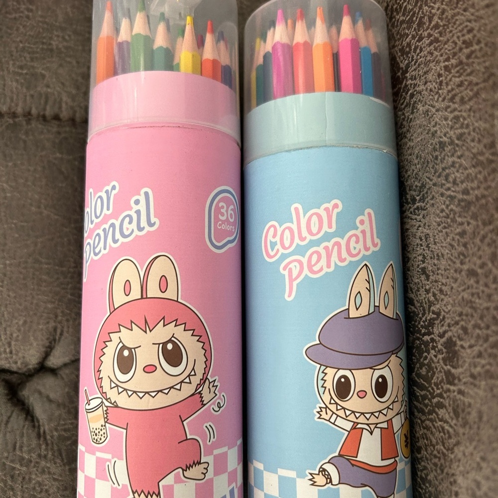 4/$100 pop-mart Cute Pastel Color Pencil Sets - Pink & Blue set of two